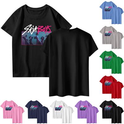 Fashionable Round Neck Short Sleeve Work Clothes Printed Tops For Womens Summer Tops