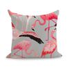 Pink Flamingo Linencushion Cover Cute Art Pillow Euro Cover Decorative Massager Decorative Pillows Home Decor Gift 45*45Cm
