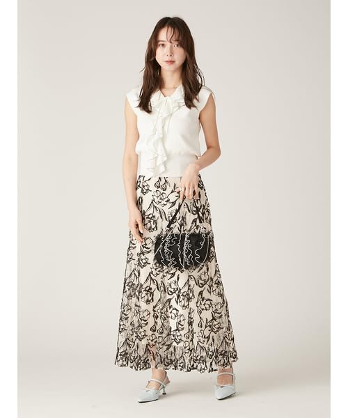 Lily Brown Ruffle Detail Bowtie Knit Top White Women's (LWNT252001)