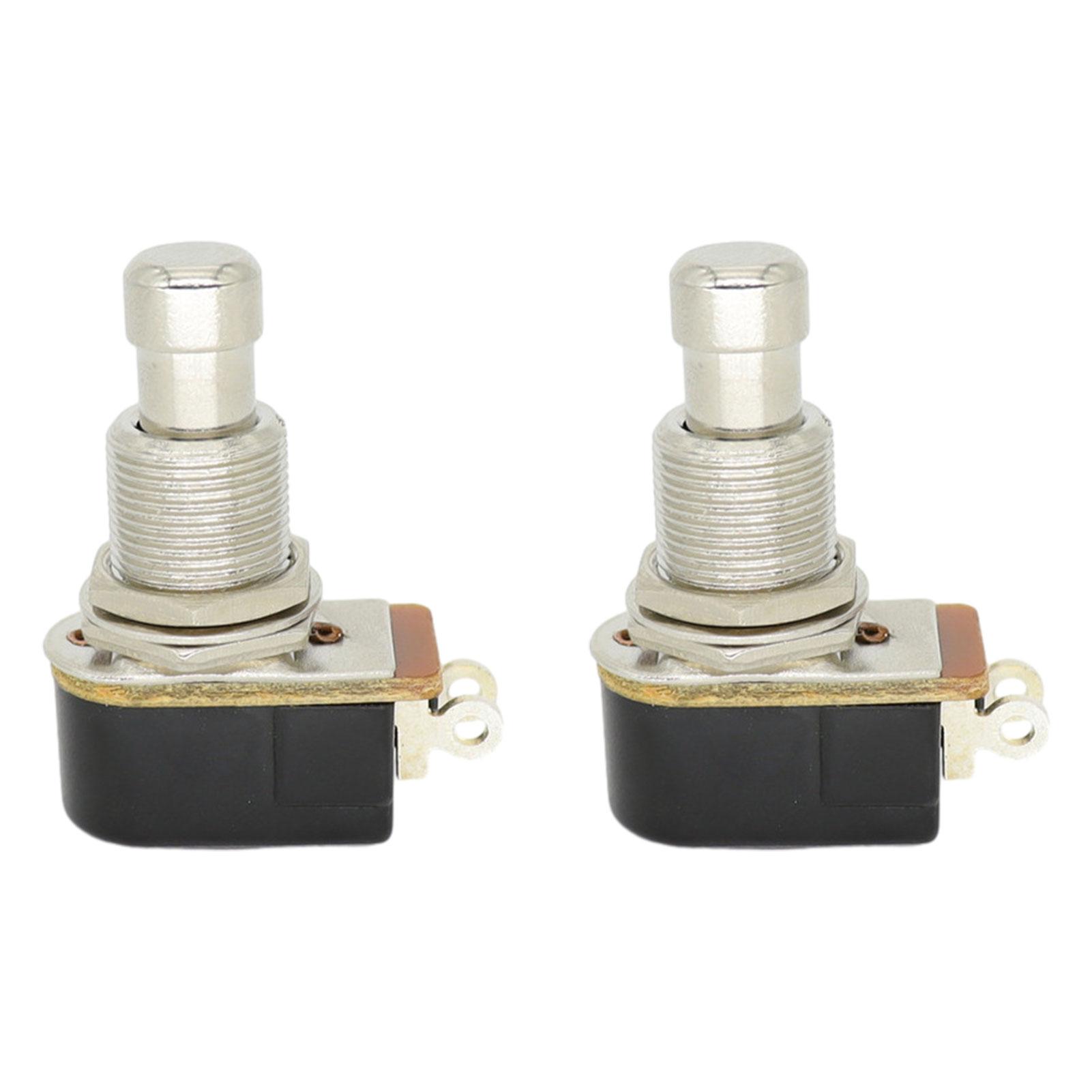 

2pcs Easy To SPST Momentary Touch Push Button With Exquisite Craft Impact-resistant Push Button Stomp