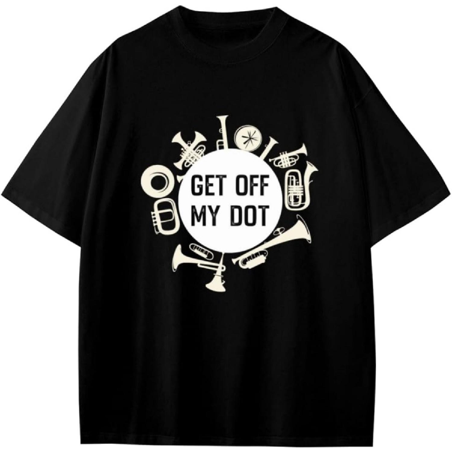 Винтажная футболка  Get Off My Dot  с забавным рисунком для участников духового оркестра, мальчиков, девочек, подростков. Аниме подарок. S