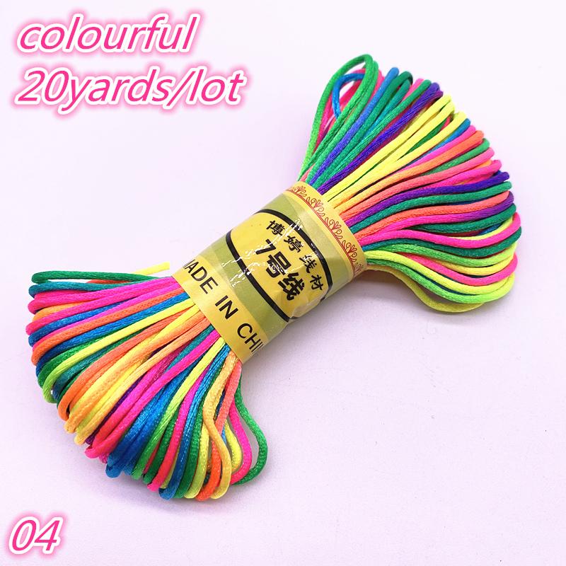 20yards/lot 1.5mm Chinese Knot Line Cord Silk Satin Cord Nylon Cord DIY String Necklace Bracelets Cord