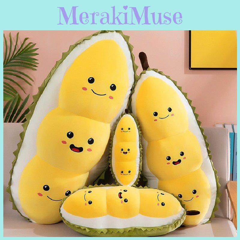 Süßes Cartoon-Durian-Bohnen-Plüschkissen Gemütliches Weiches Spielzeug Für Schlafzimmerdekoration Und Geschenke
