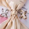 Gold Silver X Scarf Buckle Multipurpose Cross Hollow Smooth Scarf Shawl Buckle