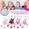 New Trendy Interactive Dolls Pram Plastic Pretend Play Toys Baby Stroller Stable Doll Stroller for Boys Girls Babies