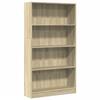 VidaXL Bookcase Sonoma Oak 80x24x143 Cm Engineered Wood, Bookshelf, Book Holder, Book Support, Cabinet 857846