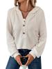Women's Knitted Zipper Neck Hooded Sweatshirt