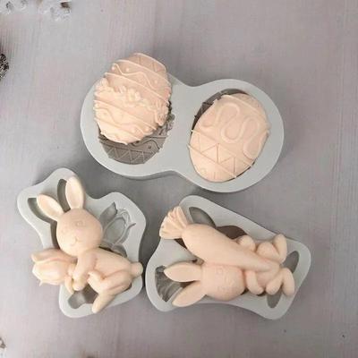 Osterhase Fondant 2024 Silikonform Karottenkuchen Dekorationswerkzeuge Schokolade Kekse Backform Ei DIY Epoxidform