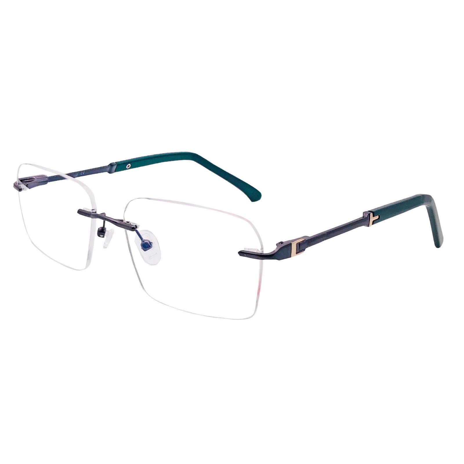 

RSINC Unisex Rimless Metal Frame Fashion Optical Tom Gun Green 55-17-142 IB-16 B0DK1YJLXZ