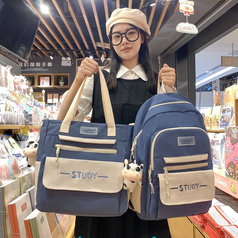 Junior high school student schoolbag female large capacity high school student simple fashion trend backpack primary school backpack