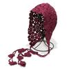 Ethnic Style Hand-woven Hollow Fringed Hat Bohemian Flower Crochet Knitted Hat Pullover Head Hat Female