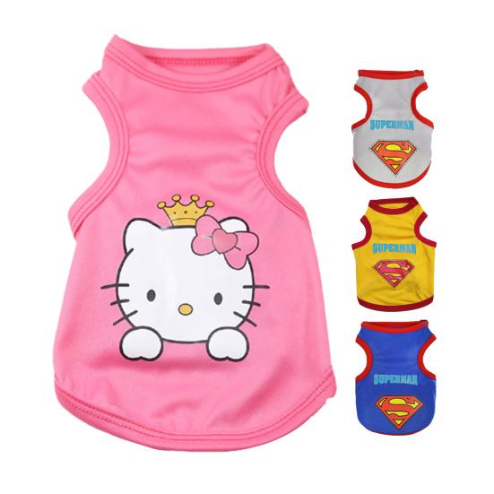 Weste Niedlicher Katzenaufdruck Zweibeinige Hundekleidung Atmungsaktives Weiches T-Shirt für Haustier