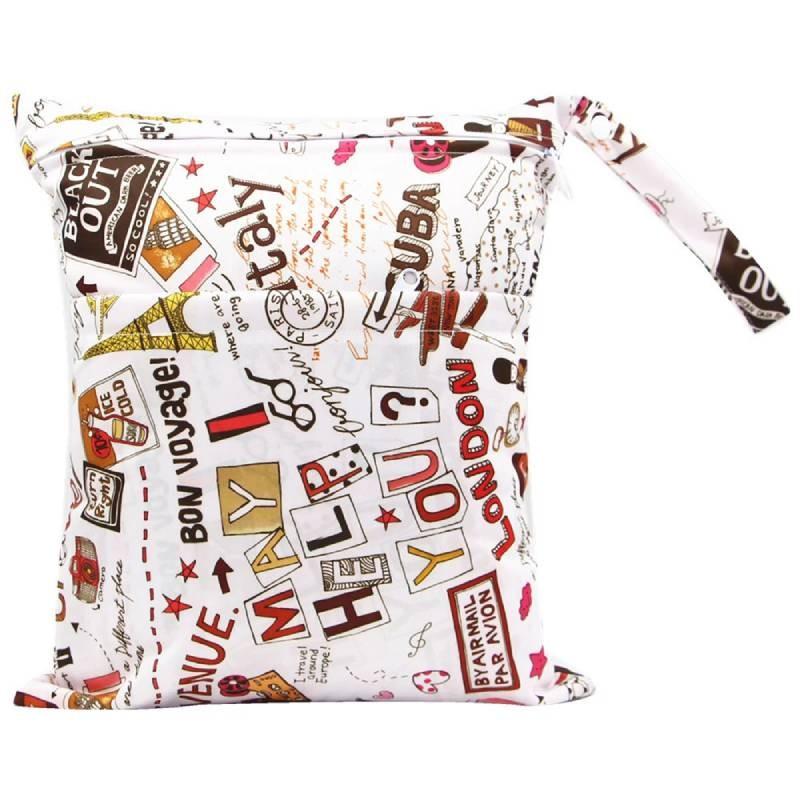 Pattern Diaper Cartoon Bag Knitted Flat Fabric Double Zipper Printing Digital
