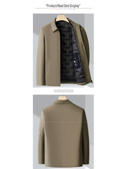LOMON Men's Lightweight Down Jacket - 2025 Autumn/Winter Business Executive Warm Outerwear