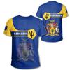 Barbados Ethnic Flag Map Print T Shirt Barbados Coat Of Arms Graphic Tee Shirt Fashion Streetwear Short Sleeves Mens Clothing