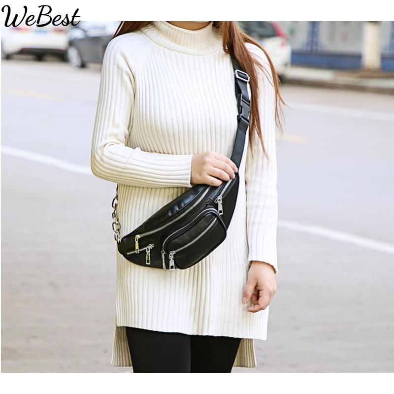 

Unisex Chest Soft Handbag Pure Crossbody Zipper Chest Bag Pocket 14cm*34cm*5cm чёрный