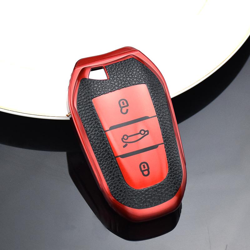 Kožené TPU puzdro na diaľkové ovládanie na kľúče do auta Kryt Taška Shell Fob Pre ​​Peugeot 2008 3008 4008 5008 308 408 508 pre Citroen C3-XR C4 C4L C6 Protector Príslušenstvo