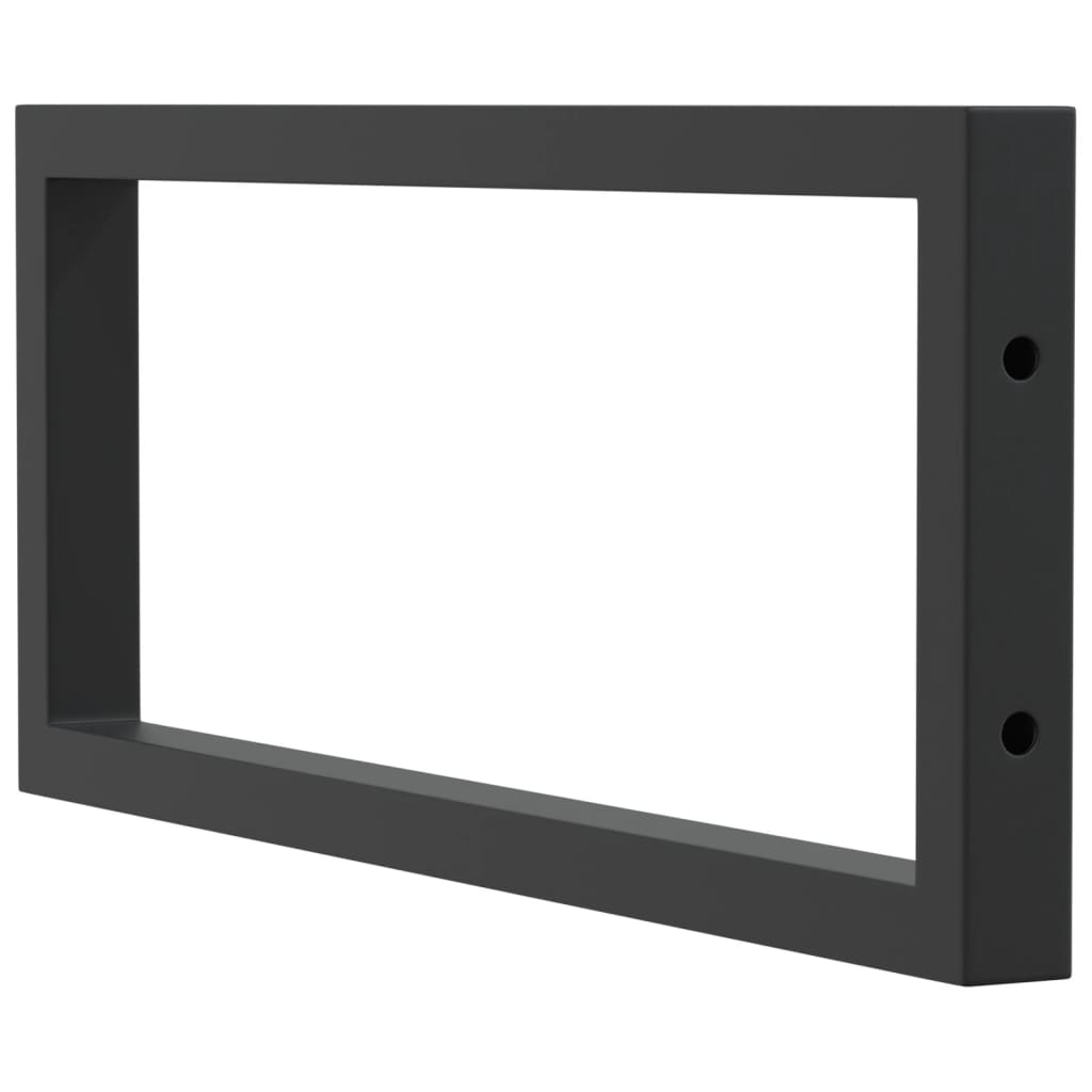 Washbasin Brackets 2 pcs Black Rectangular Steel
