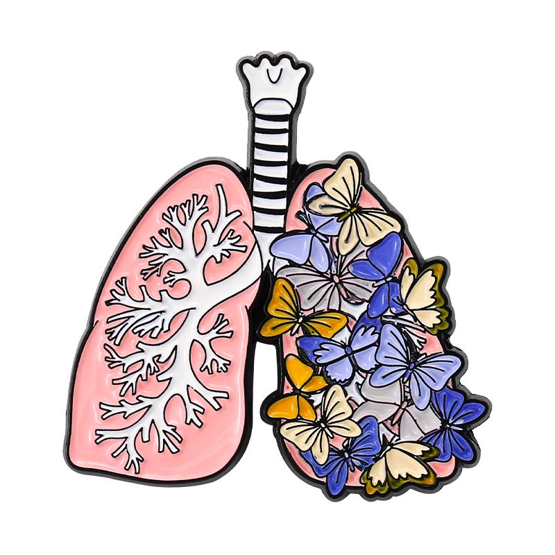 Viscera Enamel Pins Custom Heart Brain Lung Uterus Rib Cage Brooches Lapel Badges Organ Jewelry Gift for Students Friends