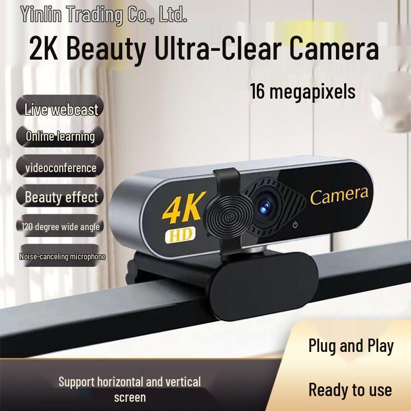 4K USB Desktop Camera & Microphone for Streaming, Online Classes & Meetings
