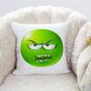 Green Face Little Mung Bean Funny Pillow Cover, Zippered & Removable Washable, Home Bedroom Bedside Cushion Cover
