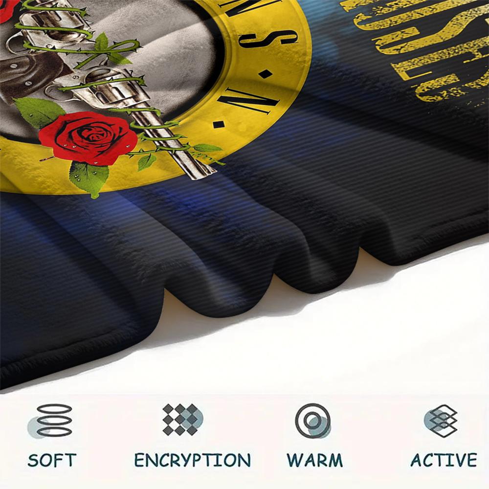 Guns N' Roses,pattern Flannel Blanket, High quality Comfortable for All Seasons, Home Decor, Warmth and Comfort, Perfect for Gifts.