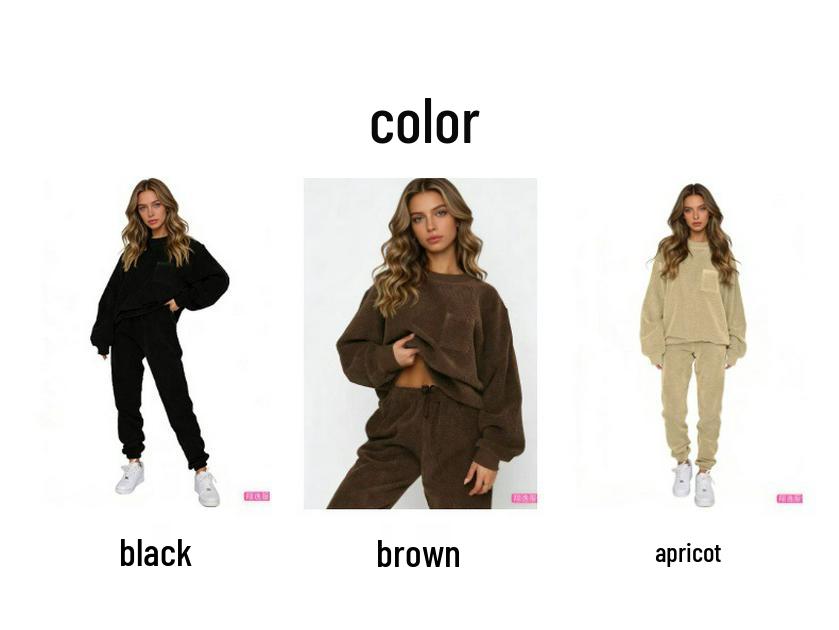 European & American Autumn/Winter Corduroy Solid Color Pullover with Foot-tie Pants Set