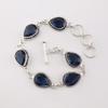 London Blue Topaz Gemstone 925 Sterling Silver Jewelry Handmade Bracelet 7-9" RB-18-4