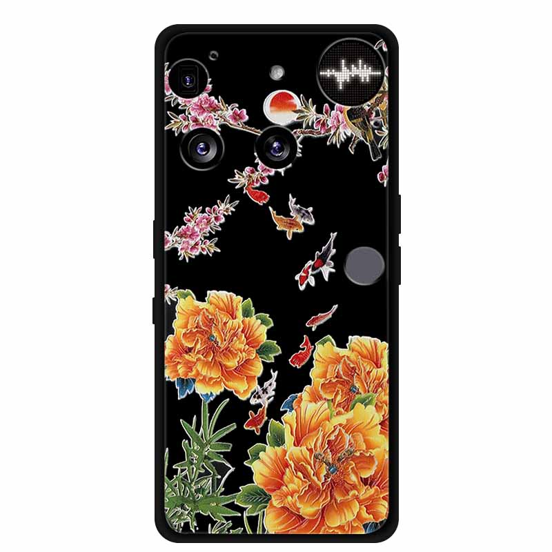 Flowers Case For Nothing Phone 3 Phone3 Soft Silicone Phone Cover Funda Black TPU Protective Bumper Coque for Nothing Phone (3)
