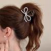 Eleva Ribbon Pearl Point Transparent Hair Clip