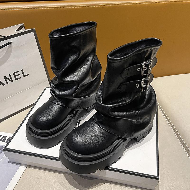 Boots Women's Short Boots 2025 New Summer Trend Retro Handsome Versatile Small Thick-soled Fried Street Trousers Boots