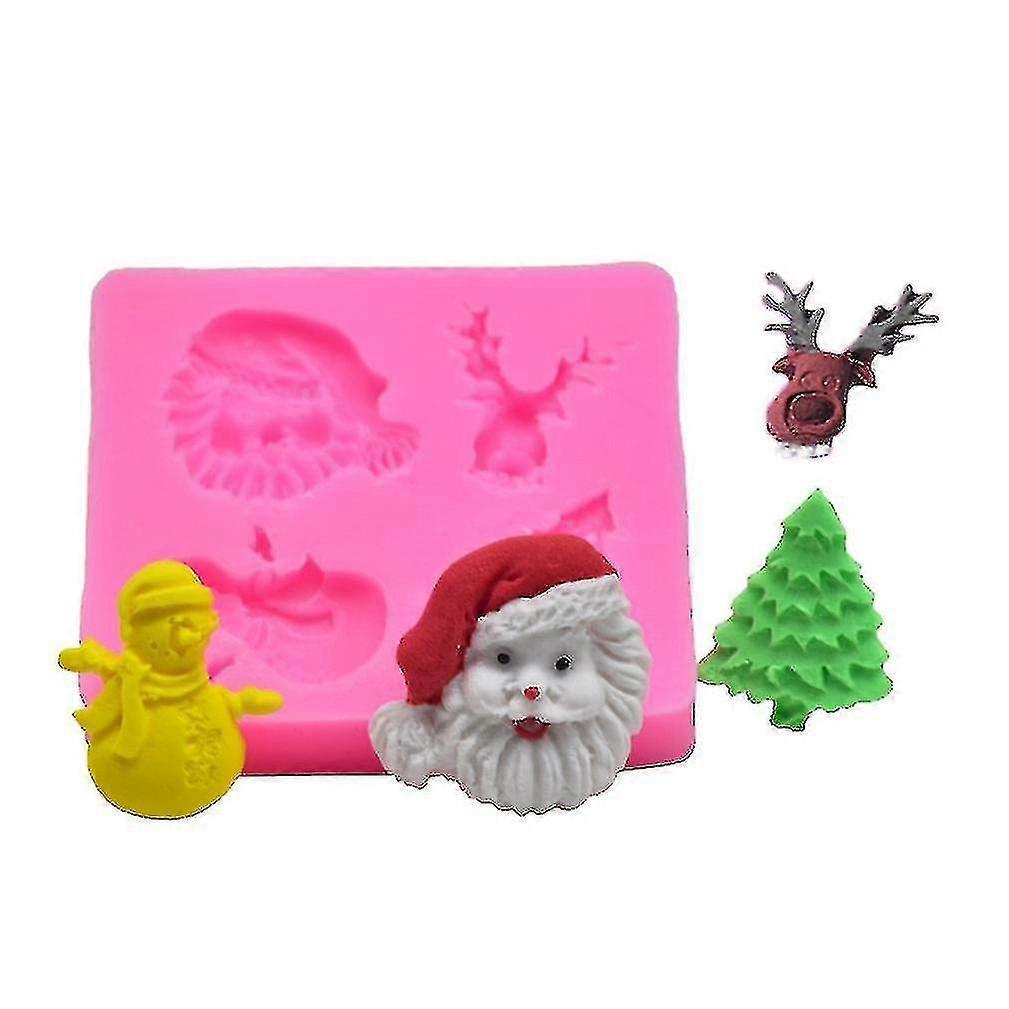 Miniowl-diy Baking Fondant Liquid 3d Silicone Cake Mold Christmas Snowman Decorative Tree Silicone Mold