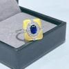 SACE GEMS 925 Sterling Silver Resizable 4*6MM Sapphire Rings for Women Engagement Cocktail Party Fine Jewelry