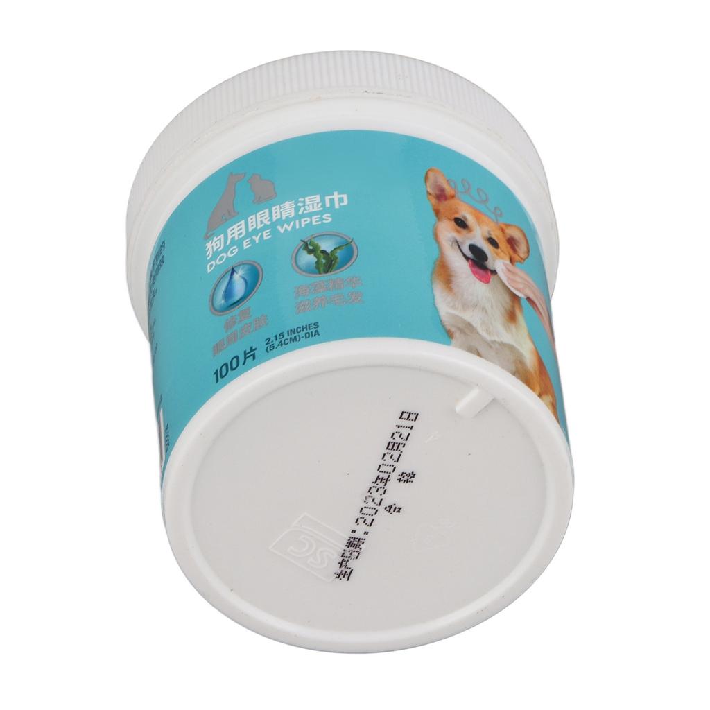 100PCS Pet Cleaning Pads Facial Paper Towel Pet Eye Wet Wipes Cat Tear Stain Remover Wipes