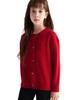 Girls' Wool Cardigan - Soft, Warm, Versatile, Skin-Friendly Solid Color Sweater