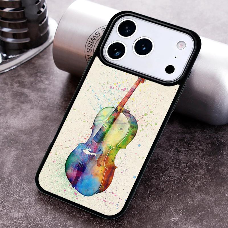 Musical Cello Violin Phone Case for iPhone 17 16 15 Pro Max Air 14 13 12 11 Plus Shockproof Capa Cover