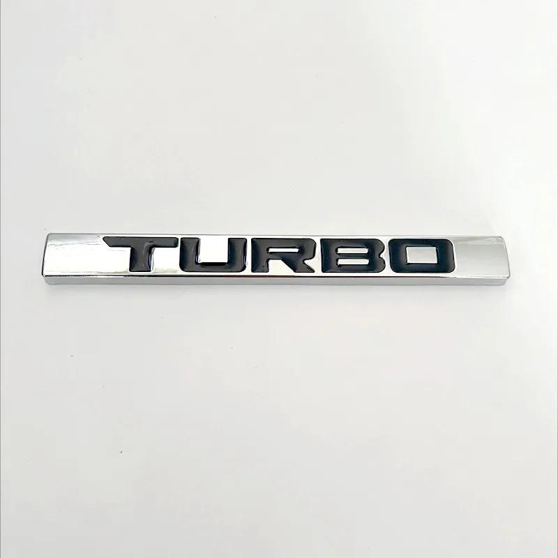 New 3D Metal Turbo Logo Car Rear Trunk Emblem Badge Sticker Accessories For Hot Volkswagen Ford Nissan Toyota Honda Volvo Opel