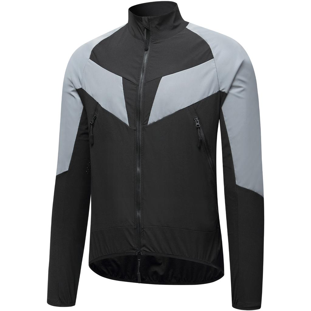 Reflective Windproof Sunscreen Outdoor Jacket Running Sports Coat Cycling Windbreaker Black L