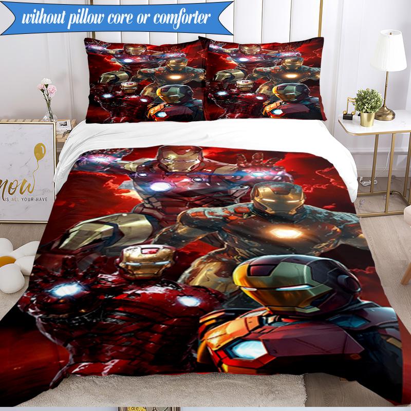 3PCS Iron In Action Bedding Set,Including 1pc Duvet Cover And 2pcs Pillowcases Perfect for Bedroom, Dormitory, Fan Christmas gift