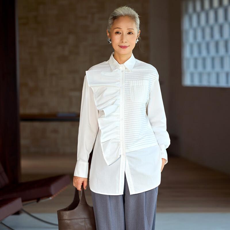 Bluză cu volane cu mânecă lungă pentru femei Mu Zi