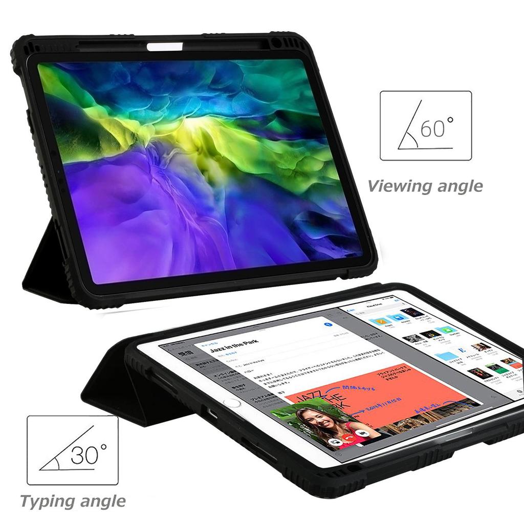 Apple iPad 10.2 Protective Leather Case with Magnetic Stand and Anti-Fall Design for 2019-2021 Models.