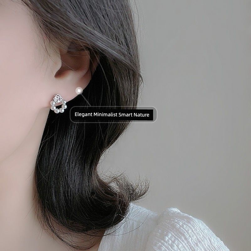 Opal Rabbit Crystal Cherry Sterling Silver Needle Earrings Small Exquisite Temperament Fashion Stud Earrings Women Sweet Ear Rings