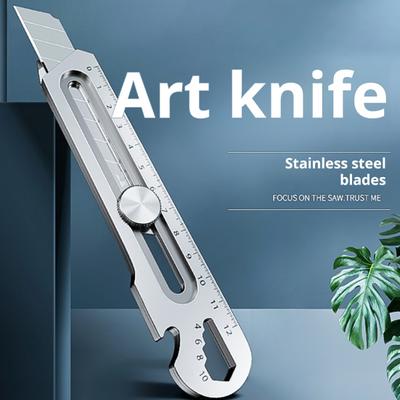 Utility Cutter with Swivel Lock Heavy-Duty Stainless Steel Utility Cutter Retractable Snap Blade Box Cutter