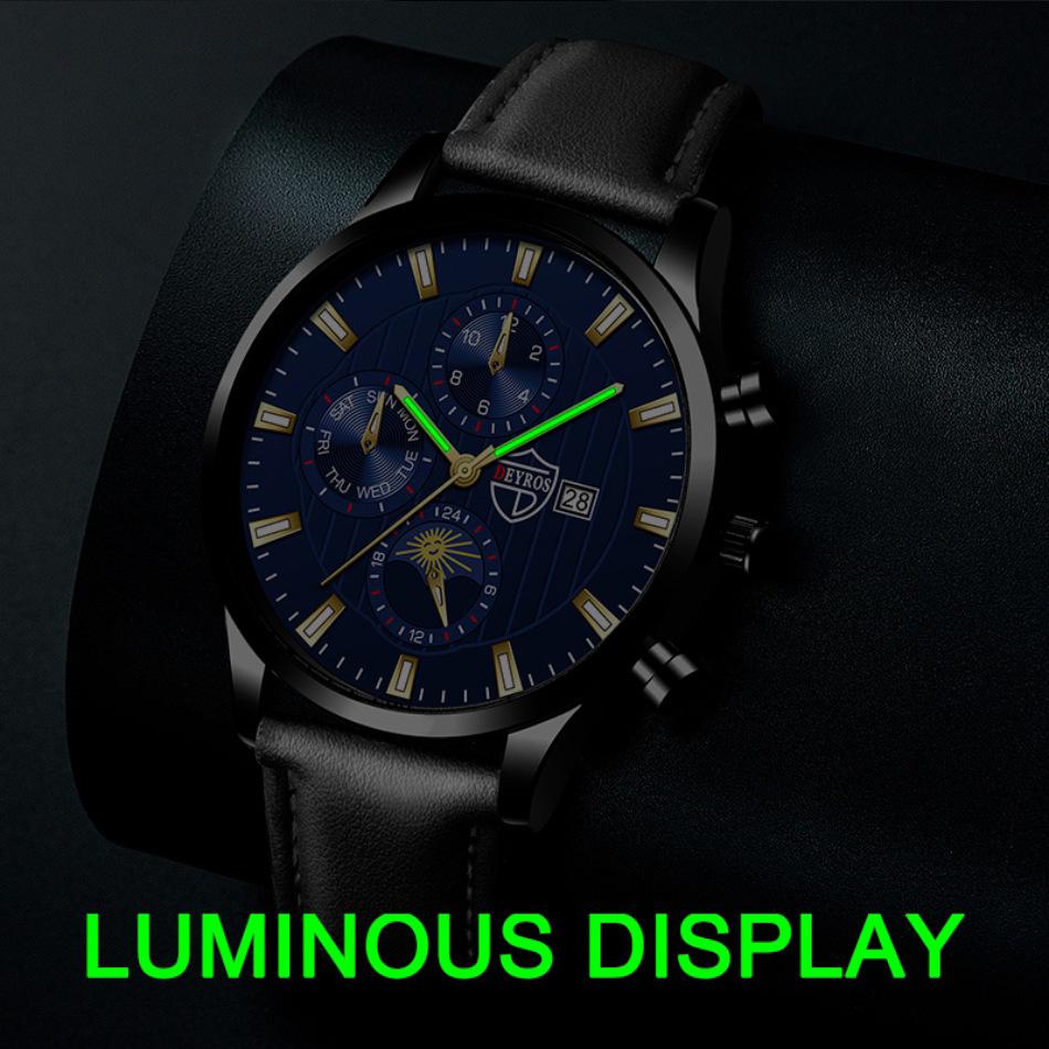 Belt Watch Men'S Fashion Luminous Date Quartz Automatic Watch
