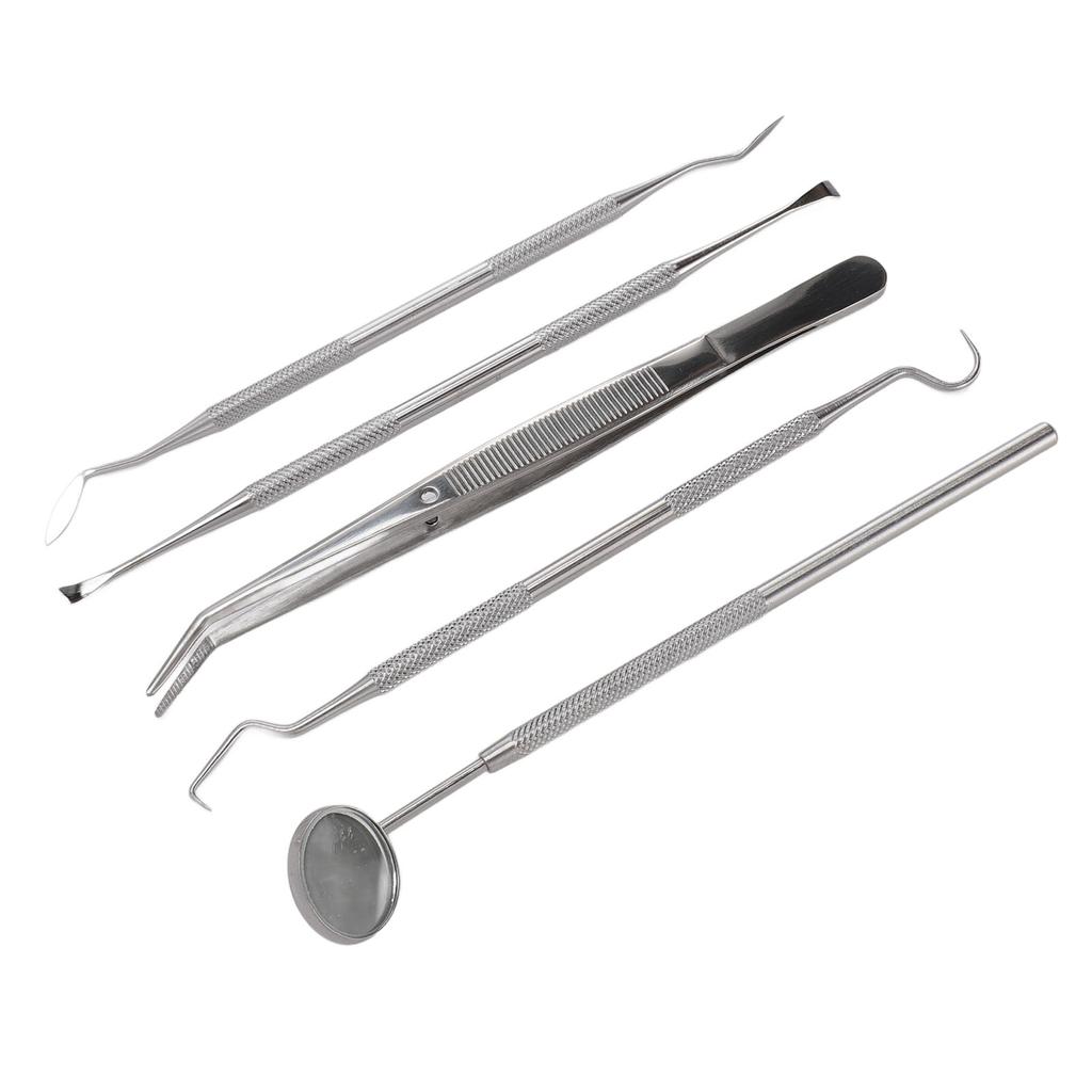 5pcs Dental Tools Pick Hygiene Set Plaque Remover Stainless Steel Tooth Scraper Teeth Cleaning Tools with Oral Mirror
