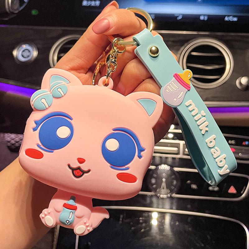 Silicone Bear Girl Coin Purse & Keychain Earphone Pouch