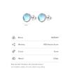 925 Sterling Silver Round Exquisite Moonstone 4 5 6 MM Stud Earrings Platinum Plated Charm Ear Studs For Women Jewelry