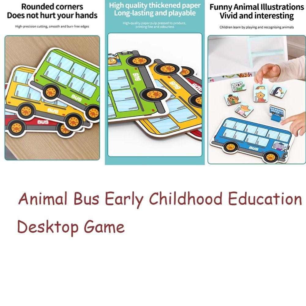 Shape Animal Bus Stop Tabletop Game Jigsaw Toddler Color Sorting Toys  Children's Kids Gift