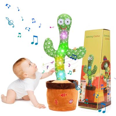 Emoin Tanzendes Kaktusspielzeug, Kaktustanzen, Tanzen, Bewegen, Singen, Aufnehmen, Nachahmendes Plüschspielzeug, Kaktusspielzeug, Sprechendes Kaktusspielzeug für Kinder, Kindertag,