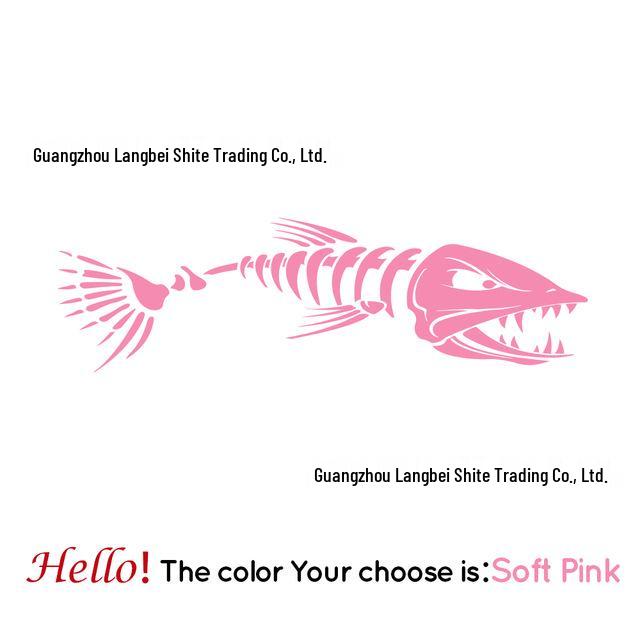 Cross-Border Yacht Hull Horror Fishbone Sticker - Car & Door Decor Double Pack